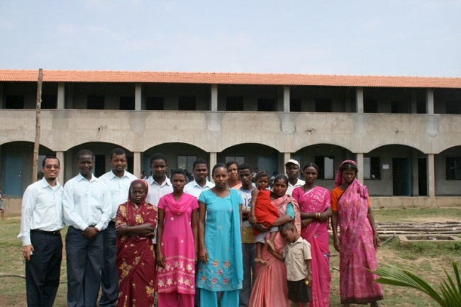 Gavin with the staff of the AI (Siddi) Light Academy in India, 2008.