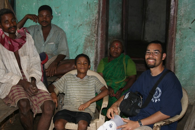 Gavin visiting a village in India, 2007.