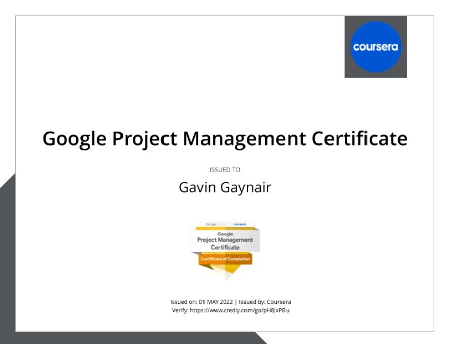 Google Project Management Certificate